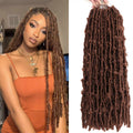 22" Synthetic Butterfly Locs Crochet Hair (Pre Looped) - Long Natural Distressed 6 packs