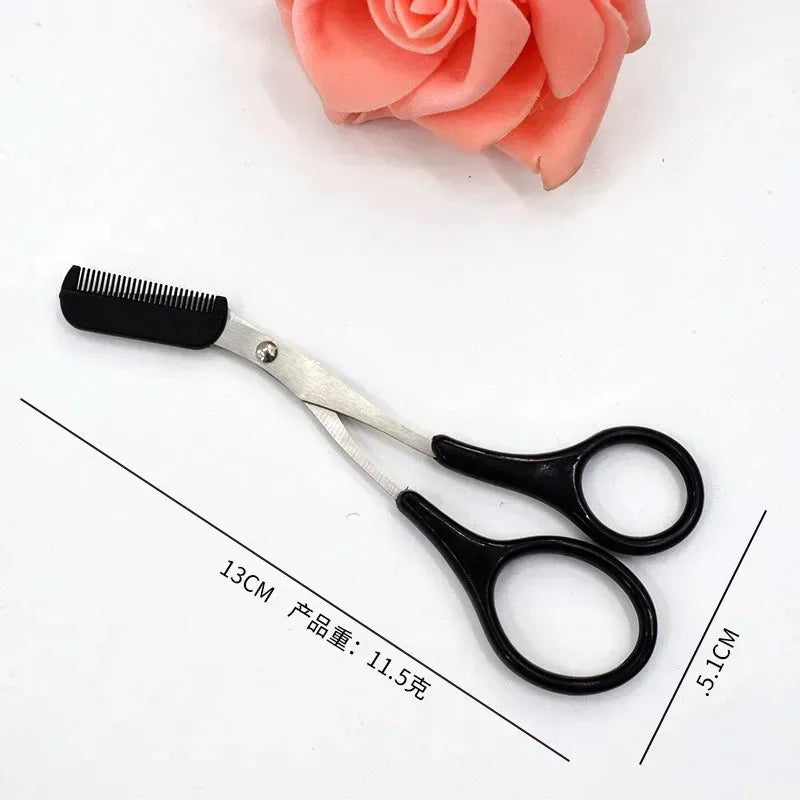 4pc Stainless Steel Eyebrow Shaping Scissors with Comb