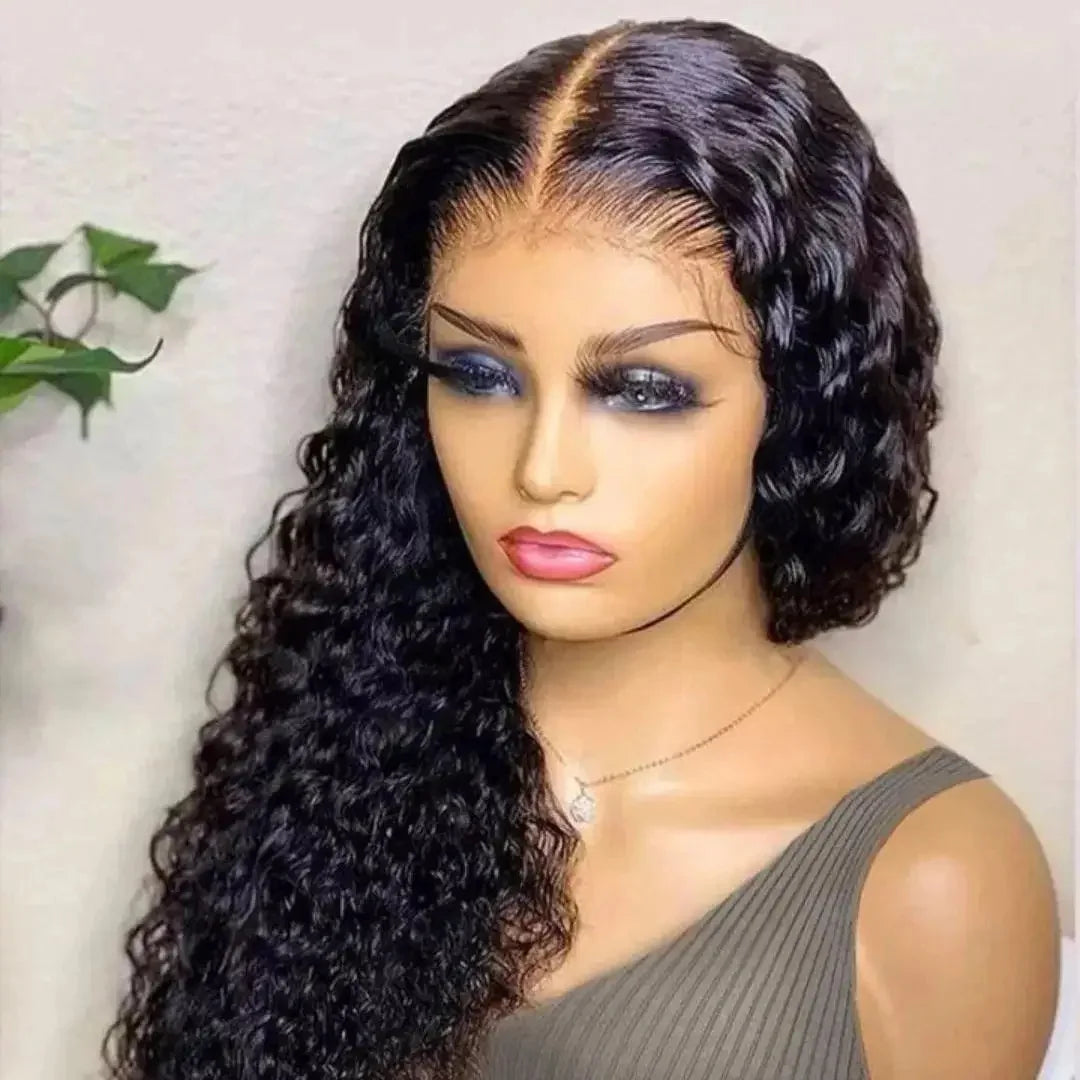Kinky Deep Curly Water Wave  Lace Front Wig - Glueless, 100% Human Hair