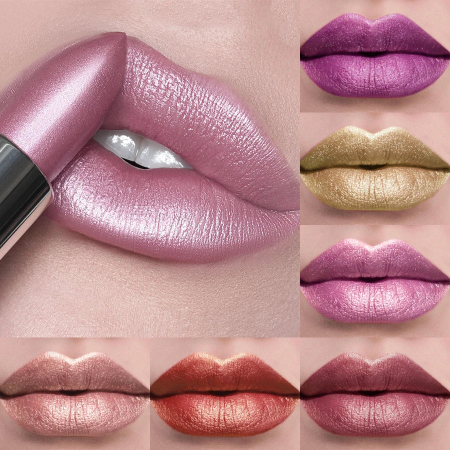 Bold & Intense Glitter Shiny Metallic Matte Lipstick