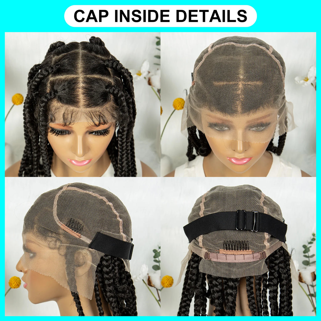 KIMA Short Synthetic Square Box Braided Lace Front Wig